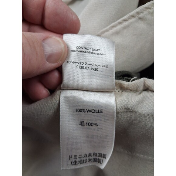 Eddie Bauer Men’s Stretch Waist Dress Pants 36x26 Wool Forest Green - Picture 9 of 13